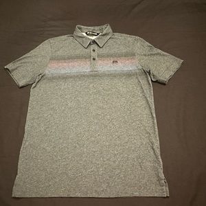 Travis Mathew Mens grey short sleeve polo. Size small